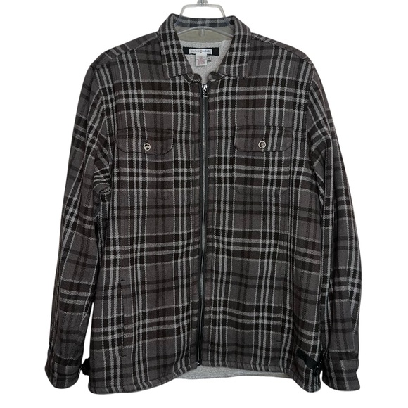 Carbon2Cobalt Plaid Sherpa Lined Zip Up Jacket Size Medium